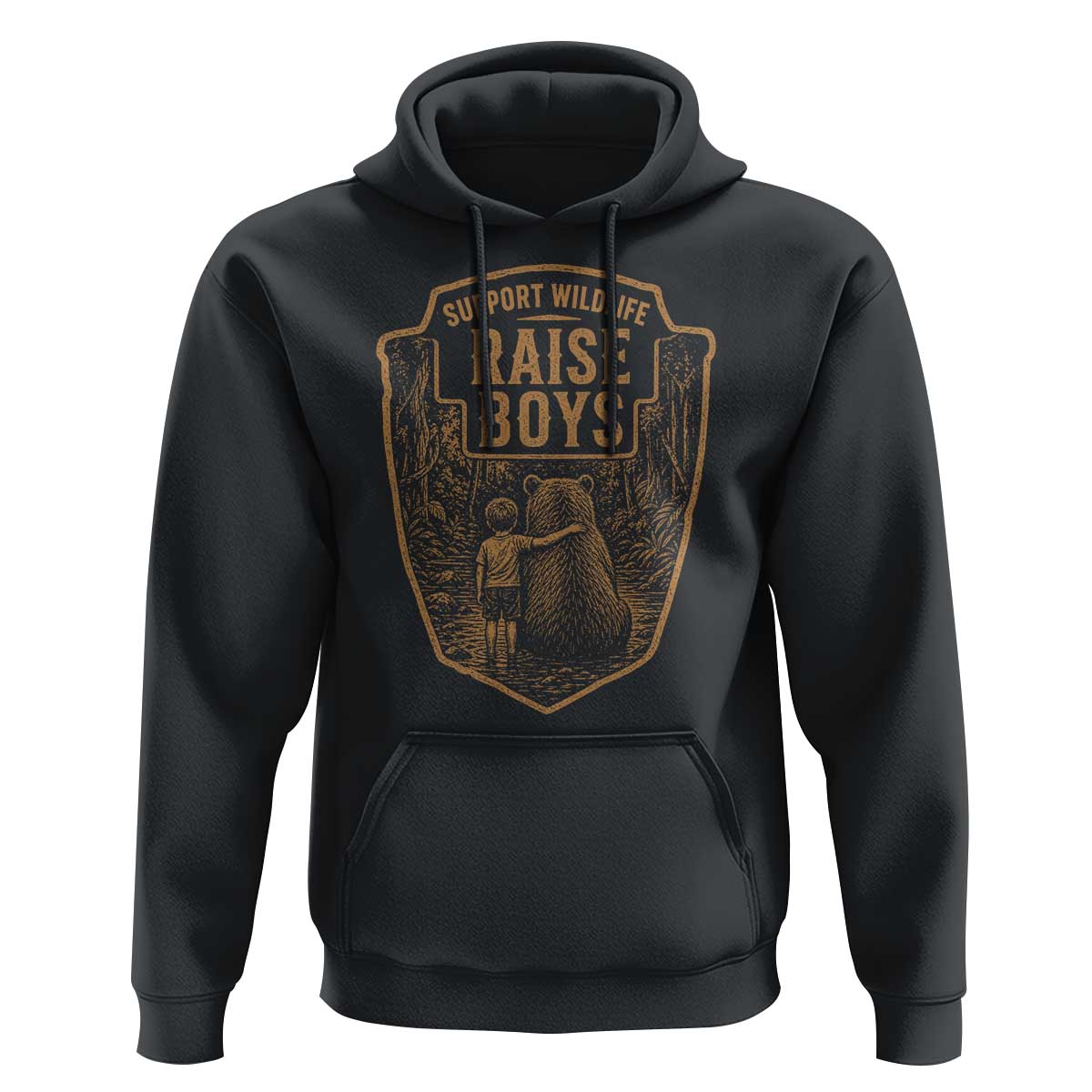 Support Wildlife Raise Boys Hoodie Funny Mama Bear Outdoor Family Nature Lover Gift