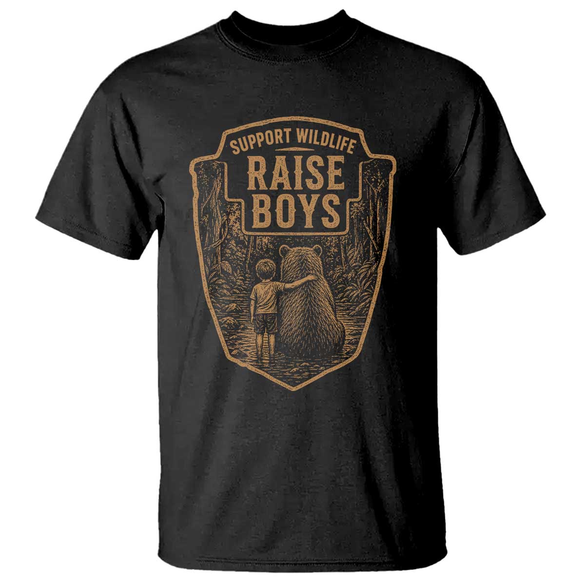 Support Wildlife Raise Boys T Shirt Funny Mama Bear Outdoor Family Nature Lover Gift