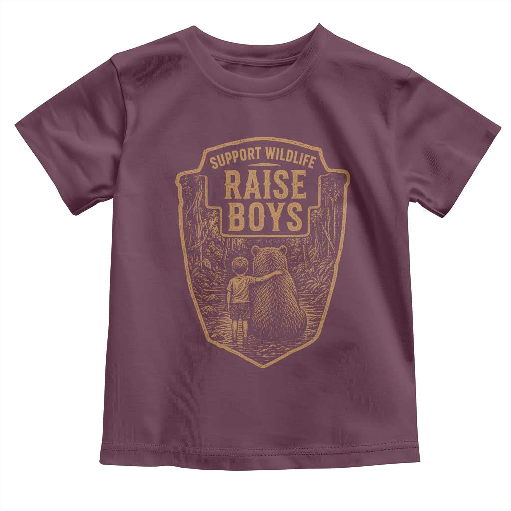 Support Wildlife Raise Boys Toddler T Shirt Funny Mama Bear Outdoor Family Nature Lover Gift