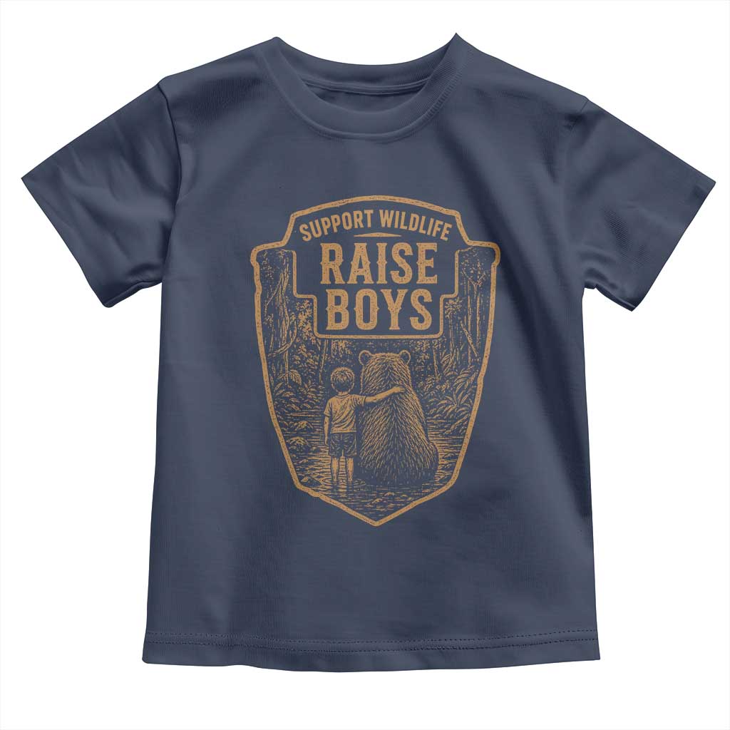 Support Wildlife Raise Boys Toddler T Shirt Funny Mama Bear Outdoor Family Nature Lover Gift