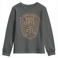 Support Wildlife Raise Boys Youth Sweatshirt Funny Mama Bear Outdoor Family Nature Lover Gift