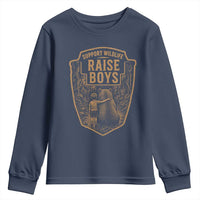 Support Wildlife Raise Boys Youth Sweatshirt Funny Mama Bear Outdoor Family Nature Lover Gift