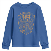 Support Wildlife Raise Boys Youth Sweatshirt Funny Mama Bear Outdoor Family Nature Lover Gift