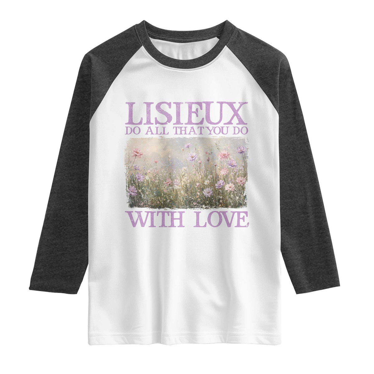 St Therese of Lisieux Raglan Shirt Catholic Saint Gift for Girls Orthodox Christian