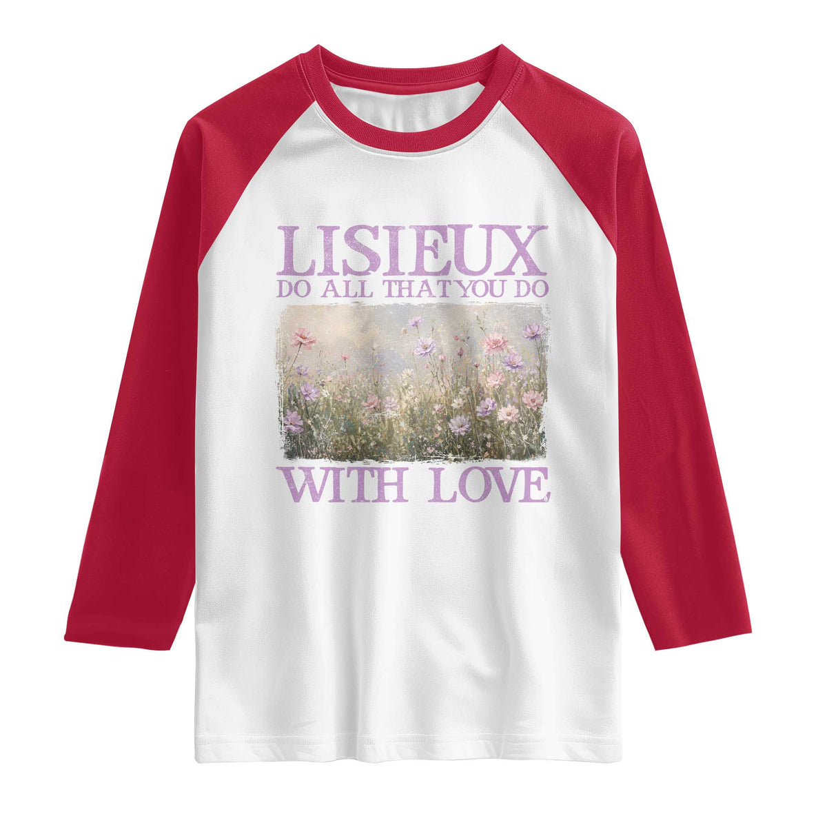 St Therese of Lisieux Raglan Shirt Catholic Saint Gift for Girls Orthodox Christian