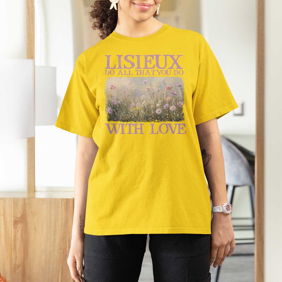 St Therese of Lisieux T Shirt For Women Catholic Saint Gift for Girls Orthodox Christian