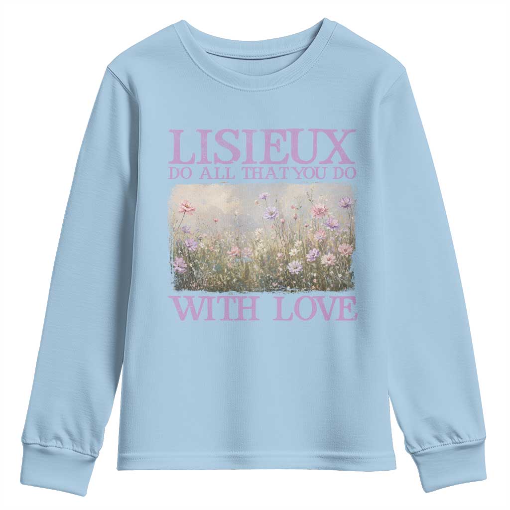St Therese of Lisieux Youth Sweatshirt Catholic Saint Gift for Girls Orthodox Christian
