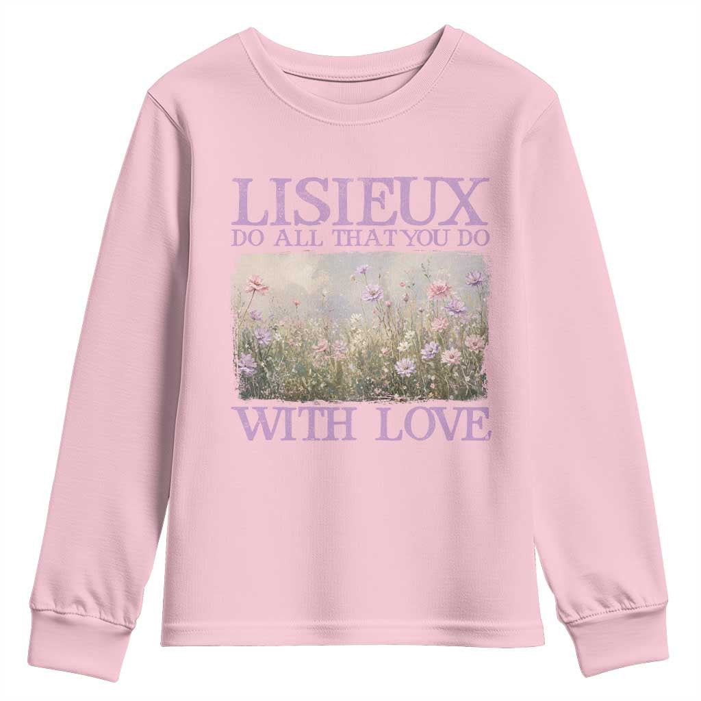 St Therese of Lisieux Youth Sweatshirt Catholic Saint Gift for Girls Orthodox Christian