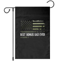 Best Bonus Dad Ever Garden Flag Stepdad American Flag Trees Outdoor Wildlife Nature Vintage Forest
