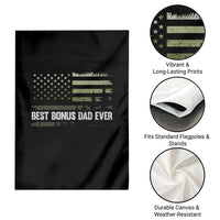 Best Bonus Dad Ever Garden Flag Stepdad American Flag Trees Outdoor Wildlife Nature Vintage Forest