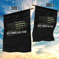 Best Bonus Dad Ever Garden Flag Stepdad American Flag Trees Outdoor Wildlife Nature Vintage Forest