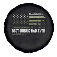 Best Bonus Dad Ever Spare Tire Cover Stepdad American Flag Trees Outdoor Wildlife Nature Vintage Forest