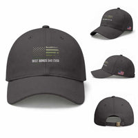 Best Bonus Dad Ever Baseball Cap Stepdad American Flag Trees Outdoor Wildlife Nature Vintage Forest