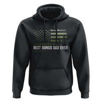 Best Bonus Dad Ever Hoodie Stepdad American Flag Trees Outdoor Wildlife Nature Vintage Forest