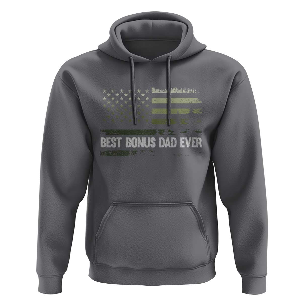 Best Bonus Dad Ever Hoodie Stepdad American Flag Trees Outdoor Wildlife Nature Vintage Forest