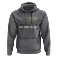 Best Bonus Dad Ever Hoodie Stepdad American Flag Trees Outdoor Wildlife Nature Vintage Forest
