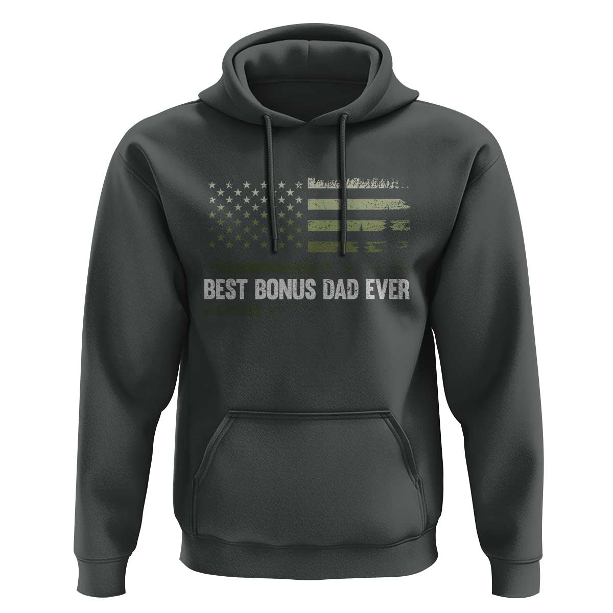 Best Bonus Dad Ever Hoodie Stepdad American Flag Trees Outdoor Wildlife Nature Vintage Forest