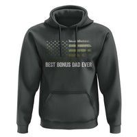 Best Bonus Dad Ever Hoodie Stepdad American Flag Trees Outdoor Wildlife Nature Vintage Forest