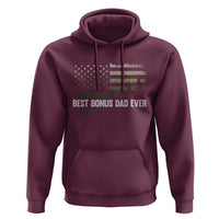Best Bonus Dad Ever Hoodie Stepdad American Flag Trees Outdoor Wildlife Nature Vintage Forest