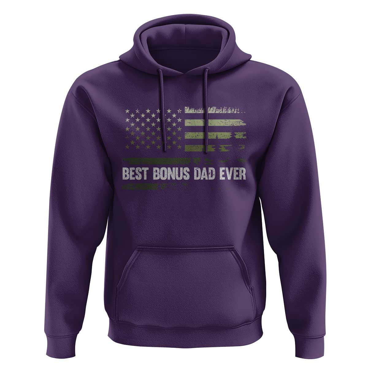 Best Bonus Dad Ever Hoodie Stepdad American Flag Trees Outdoor Wildlife Nature Vintage Forest