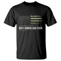 Best Bonus Dad Ever T Shirt Stepdad American Flag Trees Outdoor Wildlife Nature Vintage Forest