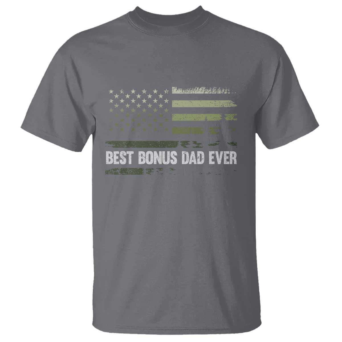 Best Bonus Dad Ever T Shirt Stepdad American Flag Trees Outdoor Wildlife Nature Vintage Forest