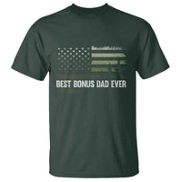 Best Bonus Dad Ever T Shirt Stepdad American Flag Trees Outdoor Wildlife Nature Vintage Forest