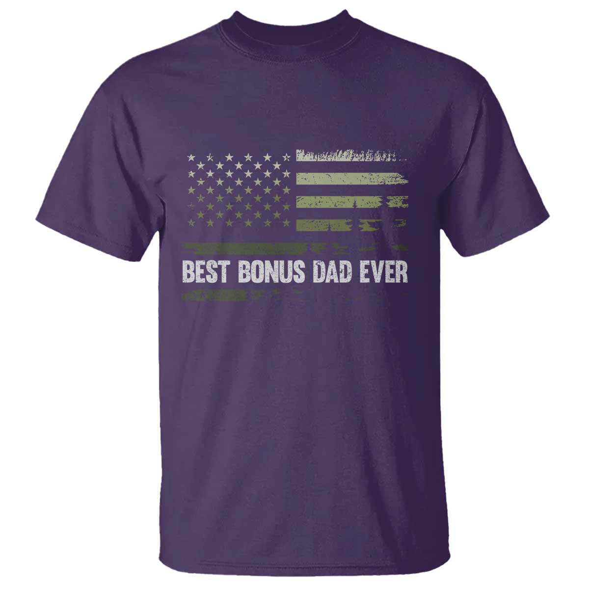 Best Bonus Dad Ever T Shirt Stepdad American Flag Trees Outdoor Wildlife Nature Vintage Forest