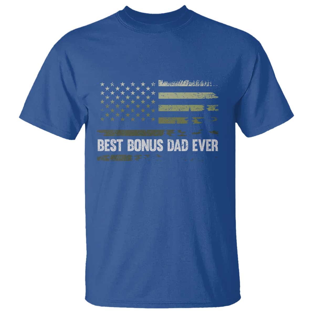 Best Bonus Dad Ever T Shirt Stepdad American Flag Trees Outdoor Wildlife Nature Vintage Forest
