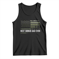 Best Bonus Dad Ever Tank Top Stepdad American Flag Trees Outdoor Wildlife Nature Vintage Forest