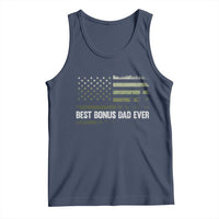 Best Bonus Dad Ever Tank Top Stepdad American Flag Trees Outdoor Wildlife Nature Vintage Forest