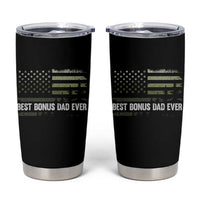 Best Bonus Dad Ever Tumbler Cup Stepdad American Flag Trees Outdoor Wildlife Nature Vintage Forest