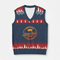 Best Effin Bonus Dad Ever And Grill Master V-Neck Knit Sweater Vest Step Dad Fathers Day Gift Cooking Grilling BBQ Chef