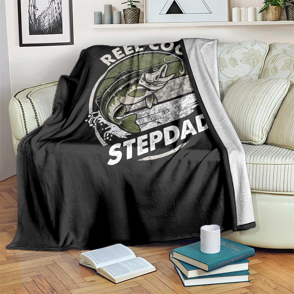 Reel Cool Stepdad Throw Blanket Fathers Day Gift for Fisherman Bonus Dad