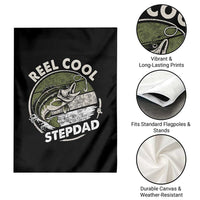 Reel Cool Stepdad Garden Flag Fathers Day Gift for Fisherman Bonus Dad