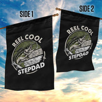 Reel Cool Stepdad Garden Flag Fathers Day Gift for Fisherman Bonus Dad