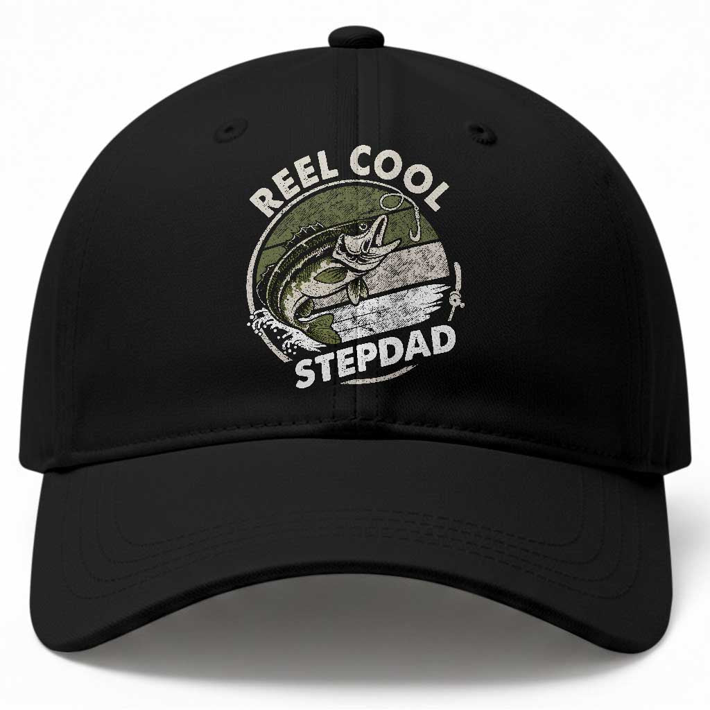 Reel Cool Stepdad Baseball Cap Fathers Day Gift for Fisherman Bonus Dad