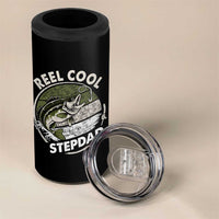 Reel Cool Stepdad 4 in 1 Can Cooler Tumbler Fathers Day Gift for Fisherman Bonus Dad
