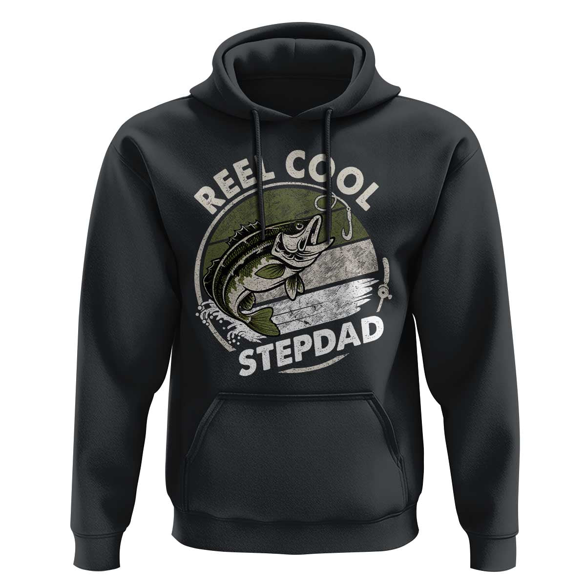 Reel Cool Stepdad Hoodie Fathers Day Gift for Fisherman Bonus Dad