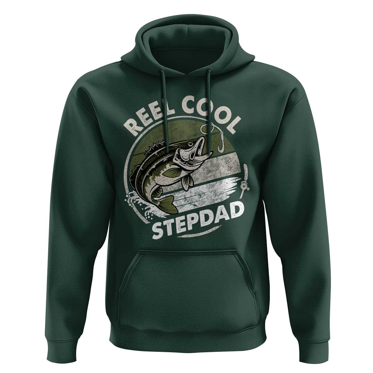 Reel Cool Stepdad Hoodie Fathers Day Gift for Fisherman Bonus Dad