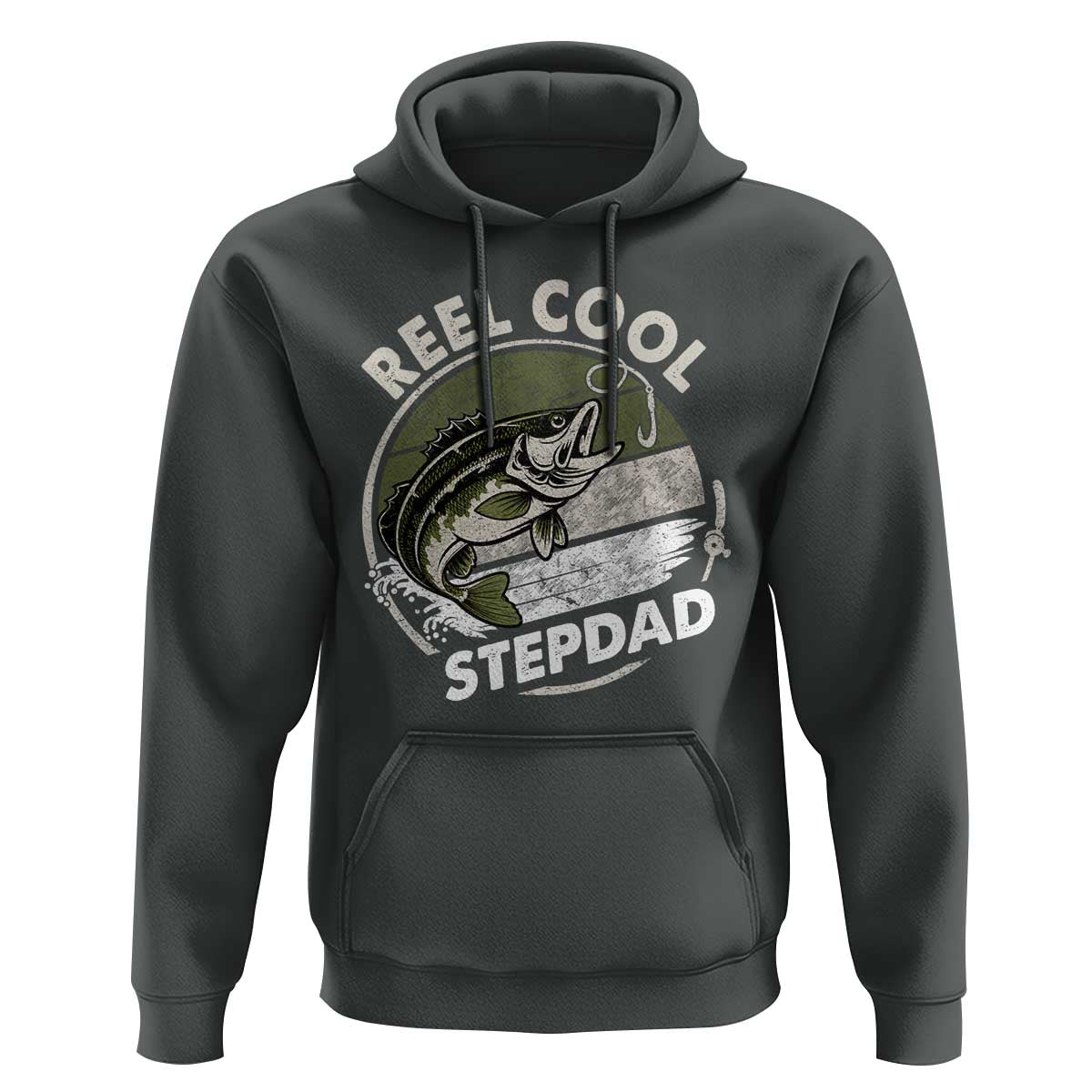 Reel Cool Stepdad Hoodie Fathers Day Gift for Fisherman Bonus Dad
