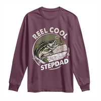 Reel Cool Stepdad Long Sleeve Shirt Fathers Day Gift for Fisherman Bonus Dad