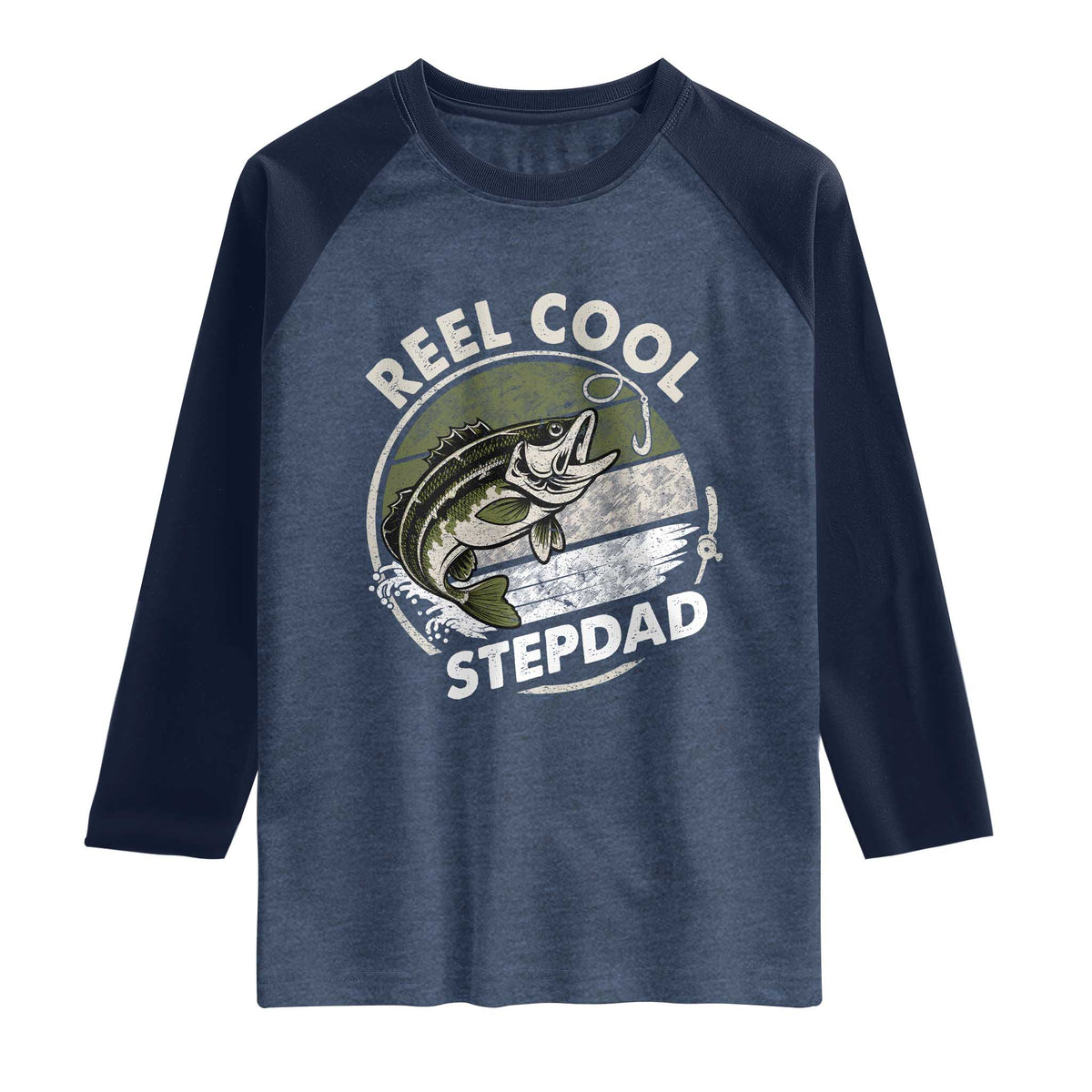 Reel Cool Stepdad Raglan Shirt Fathers Day Gift for Fisherman Bonus Dad