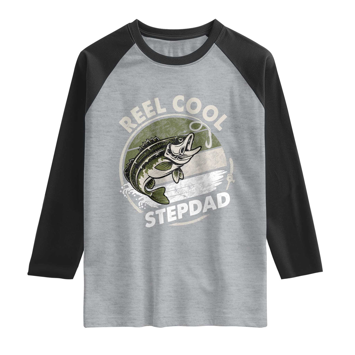 Reel Cool Stepdad Raglan Shirt Fathers Day Gift for Fisherman Bonus Dad