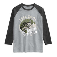 Reel Cool Stepdad Raglan Shirt Fathers Day Gift for Fisherman Bonus Dad