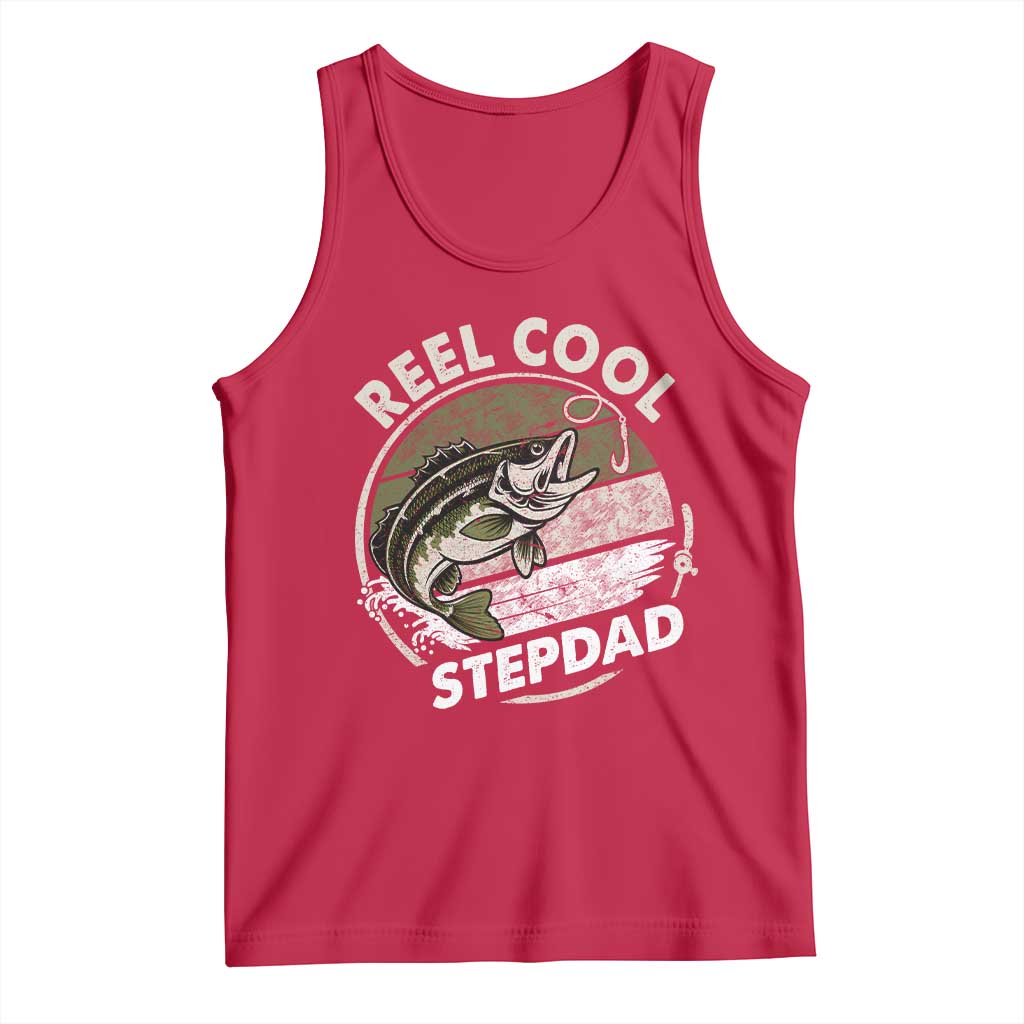 Reel Cool Stepdad Tank Top Fathers Day Gift for Fisherman Bonus Dad