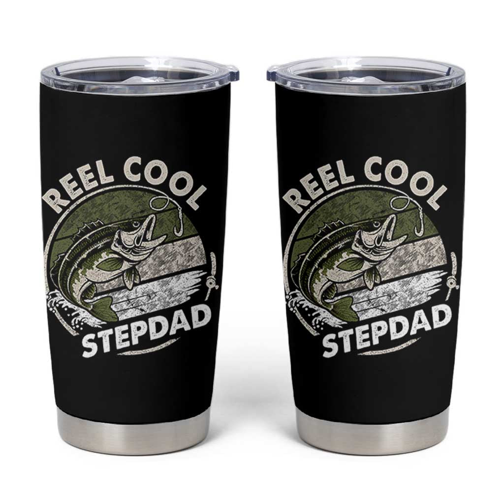 Reel Cool Stepdad Tumbler Cup Fathers Day Gift for Fisherman Bonus Dad