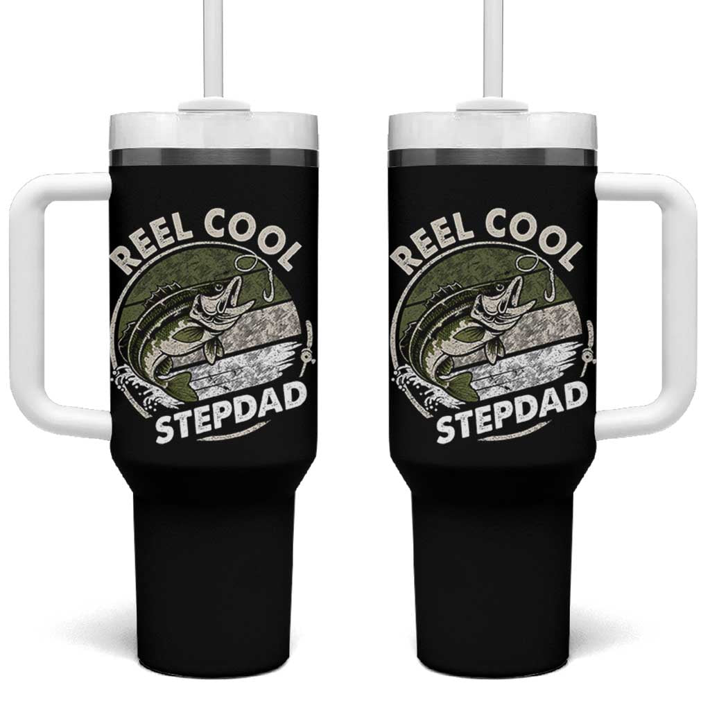 Reel Cool Stepdad Tumbler With Handle Fathers Day Gift for Fisherman Bonus Dad