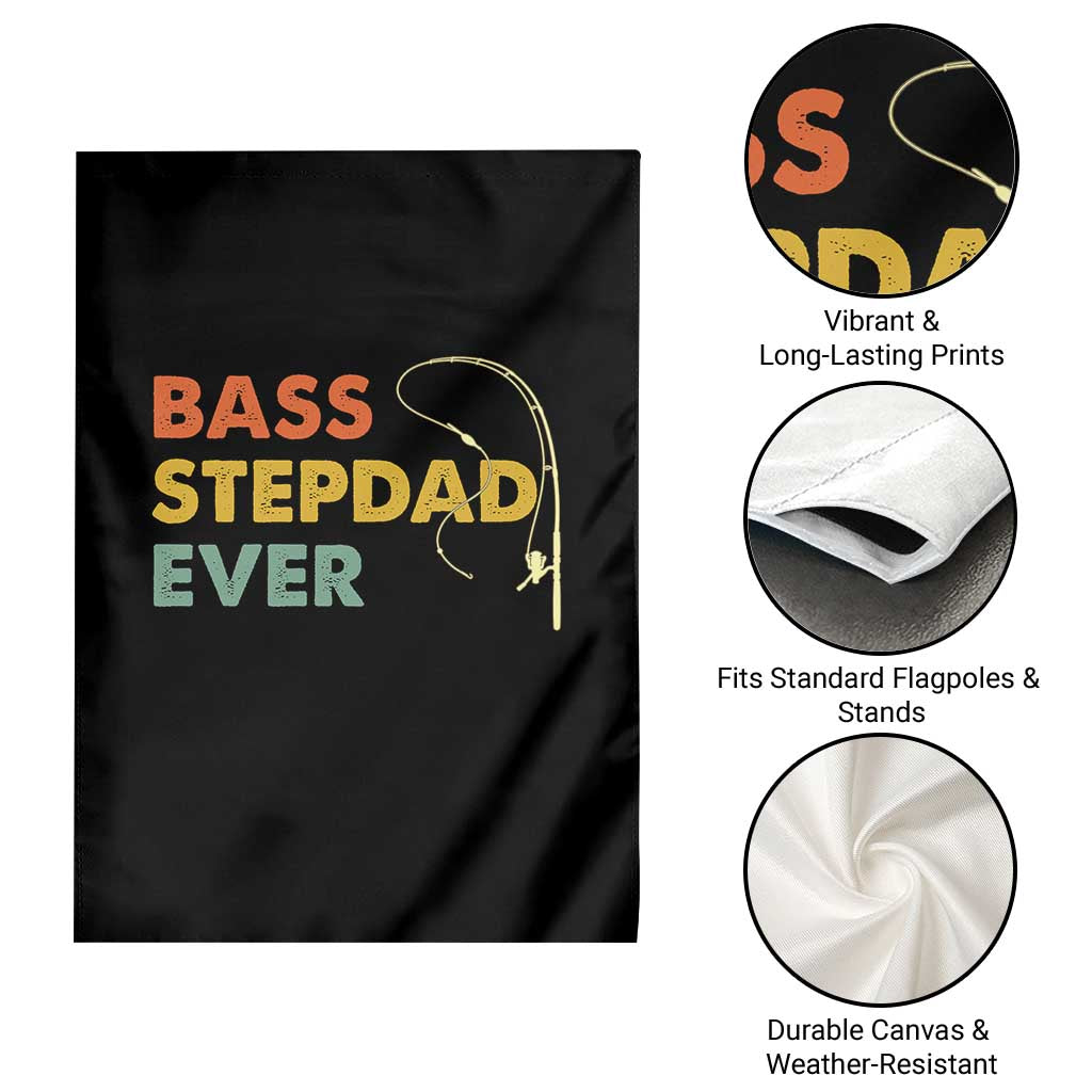 Fishing Bonus Dad Garden Flag Retro Bass Stepdad Ever Fathers Day Fisherman