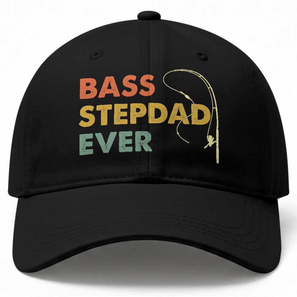 Fishing Bonus Dad Baseball Cap Retro Bass Stepdad Ever Fathers Day Fisherman